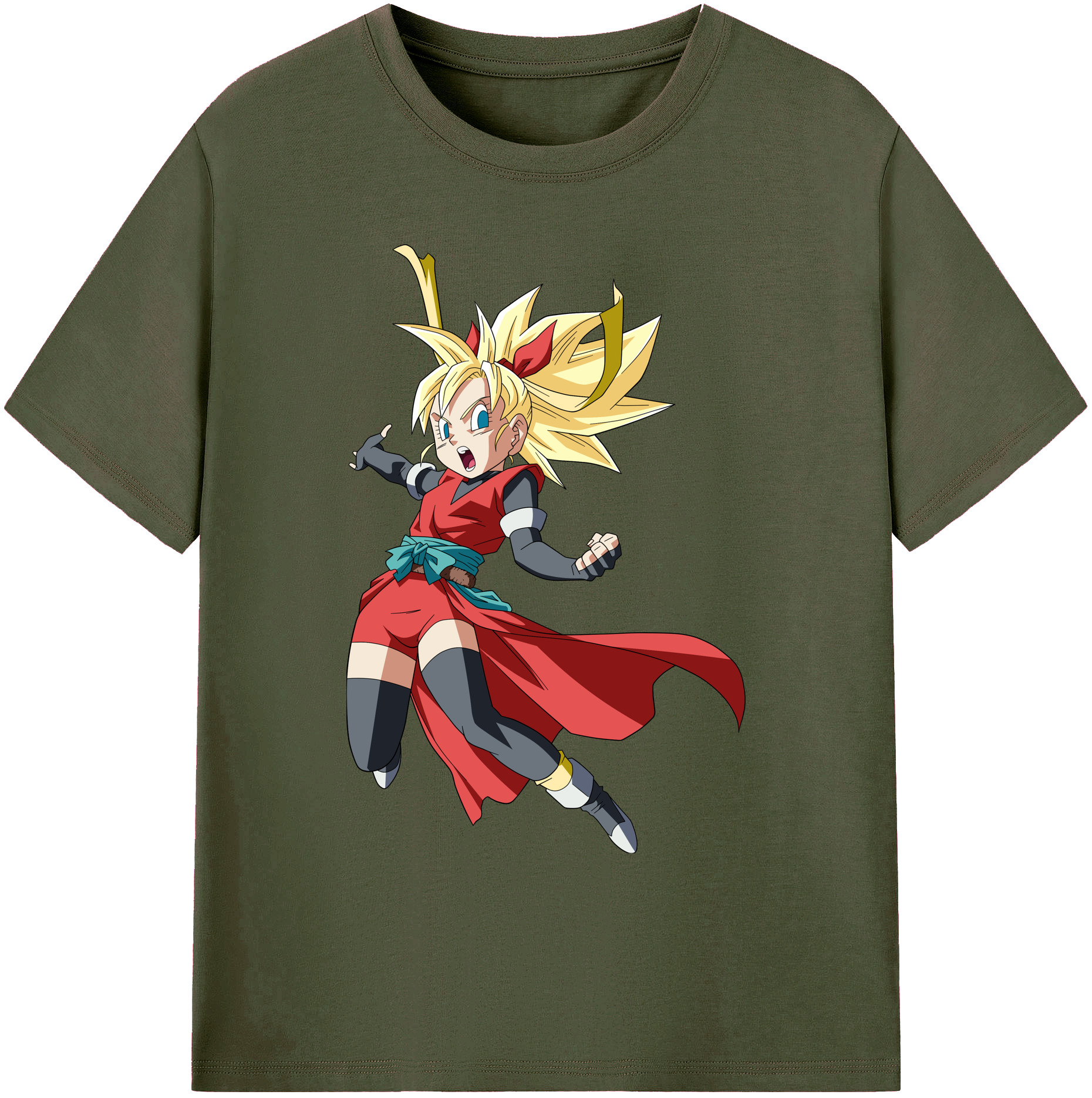 （画像用） ドラゴンボール カリフラ DRAGON BALL Caulifla 綿100％ メンズ半袖Tシャツ｜肌触りやわらか＆通気性
